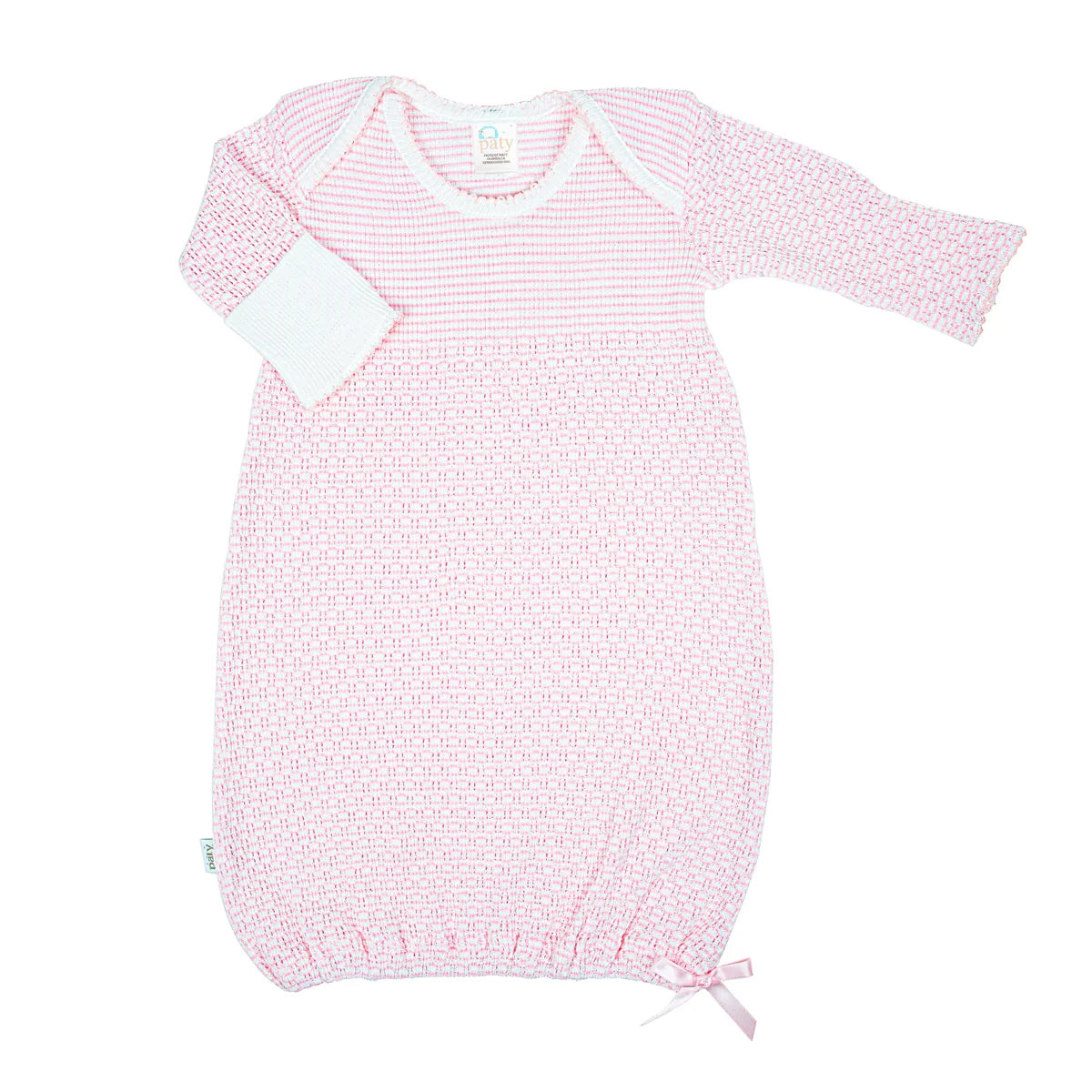 Overlap Shoulder Gown - Pink Newborn