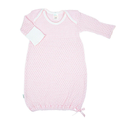 Overlap Shoulder Gown - Pink Newborn