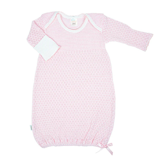 Overlap Shoulder Gown - Pink Newborn