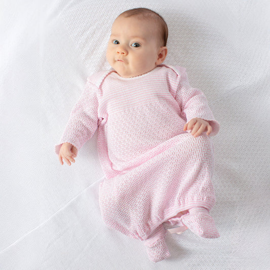 Overlap Shoulder Gown - Pink Newborn