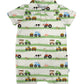 Short Sleeve Polo Romper - Farm Stripes