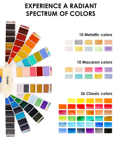 Color swatches with text indicating metallic, macaron, and classic color options.