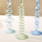 Hand-Blown Glass Candleholders