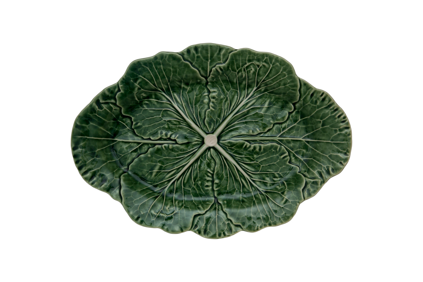 Green Cabbage Small Oval Platter 15"