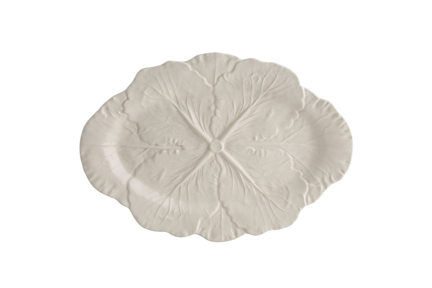 Beige Cabbage Oval Platter 15"