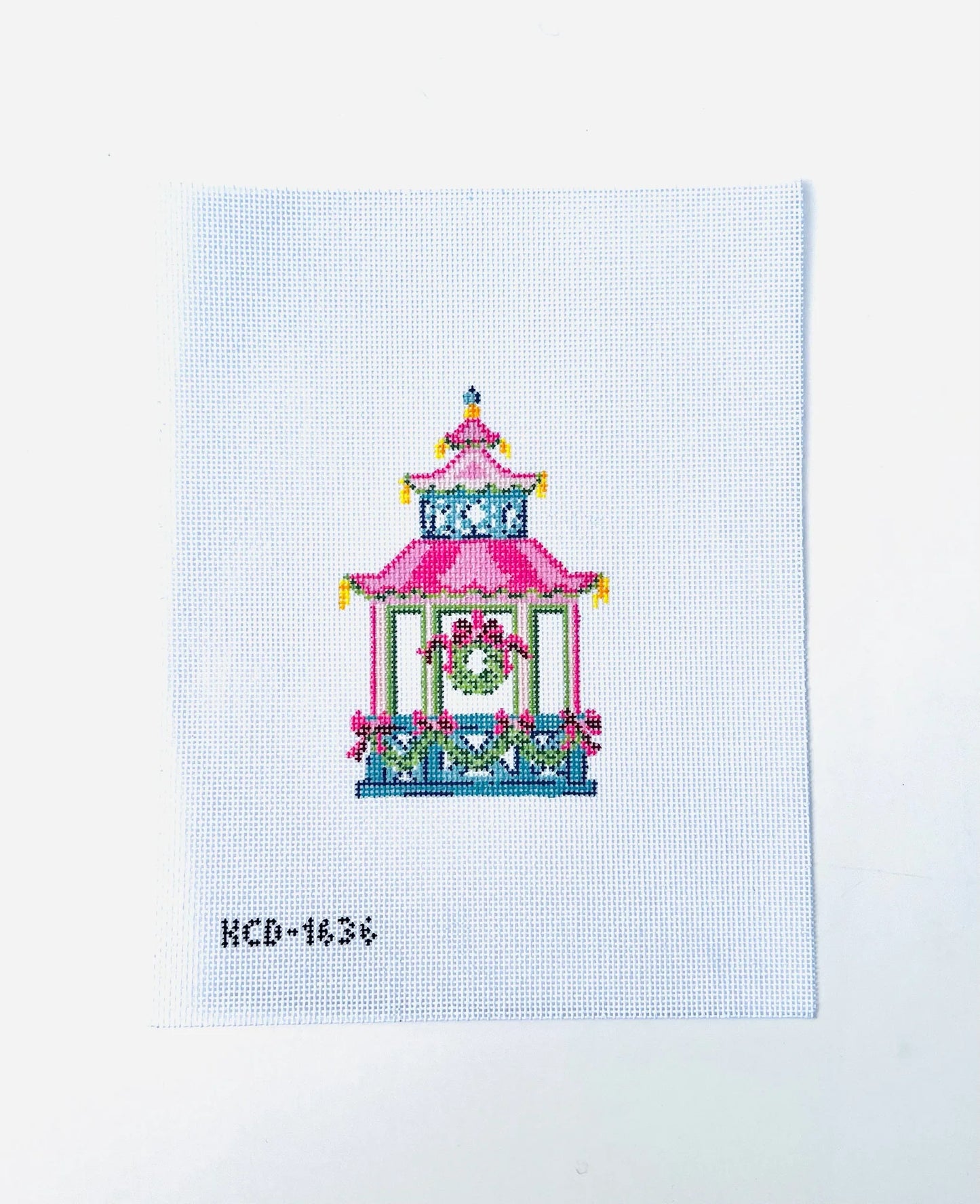 Pink Pagoda Needlepoint Canvas