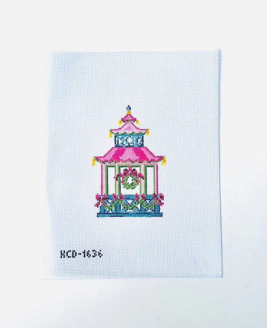 Pink Pagoda Needlepoint Canvas