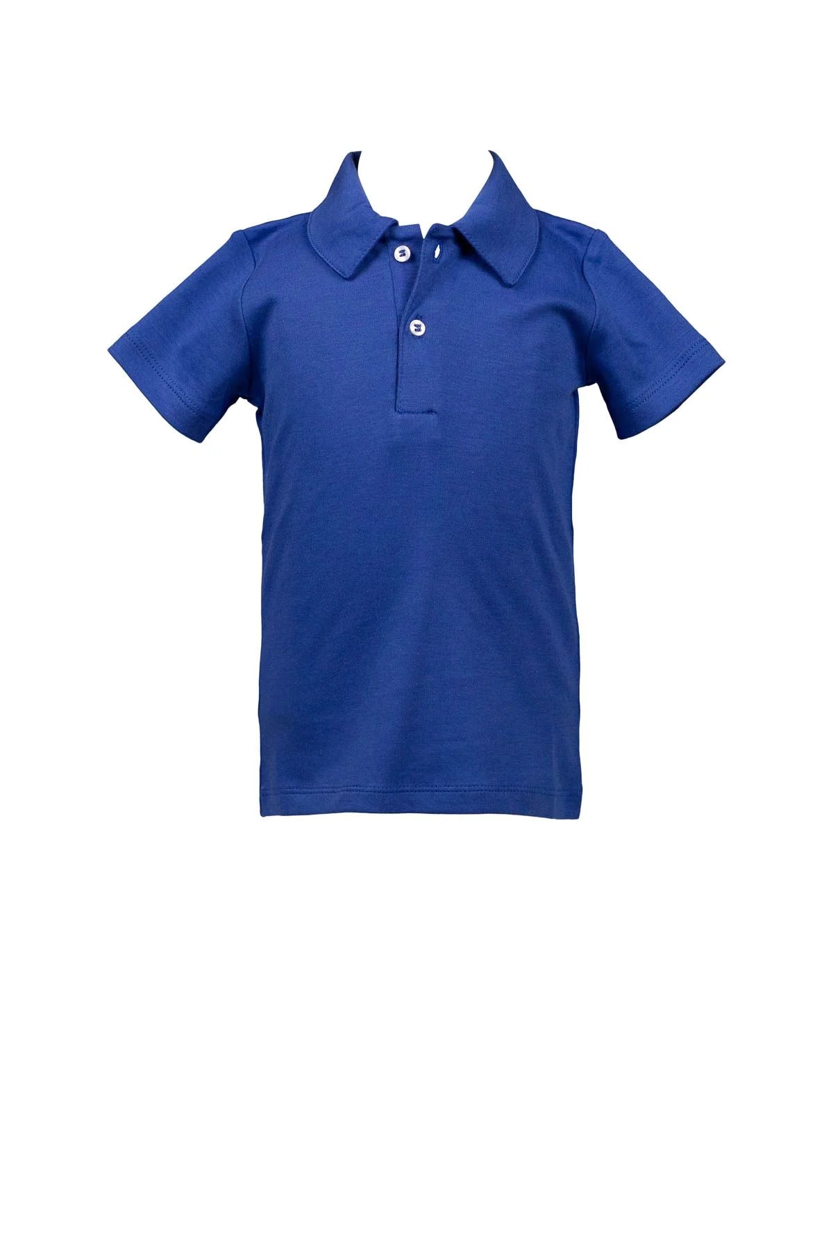 Blue polo shirt on a white background