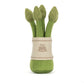 Plush toy asparagus with a white background