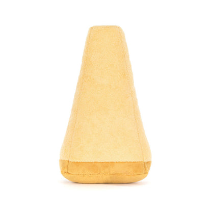Yellow cone-shaped object on a white background