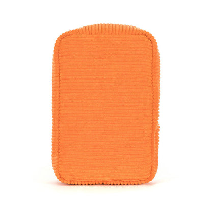 Orange textured square object on a white background