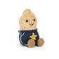Plush toy resembling a character with a star on a white background