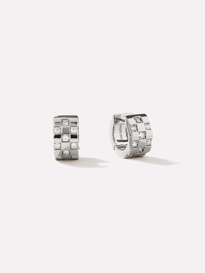 Eden Silver Pave Hoop Earrings