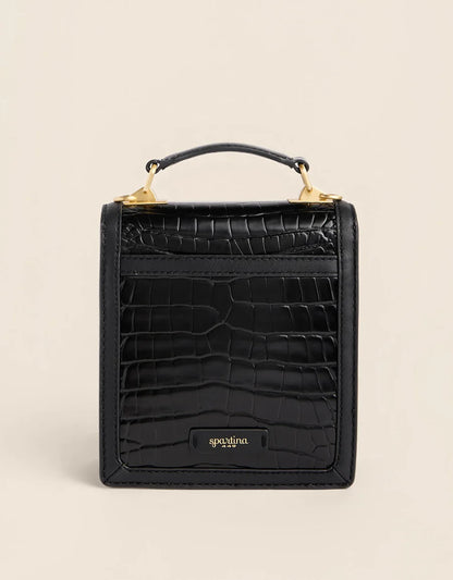 Siren Case Leather Crossbody Black Croc