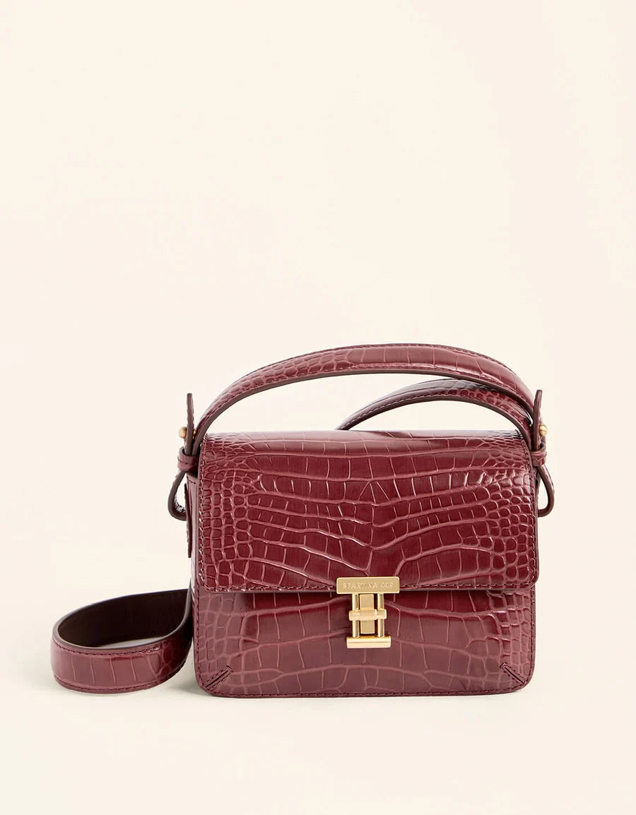 Siren Olivia Phone Leather Crossbody Bordeaux Croc
