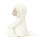 White plush toy sheep on a white background