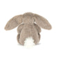 Plush bunny toy with long ears on a white background