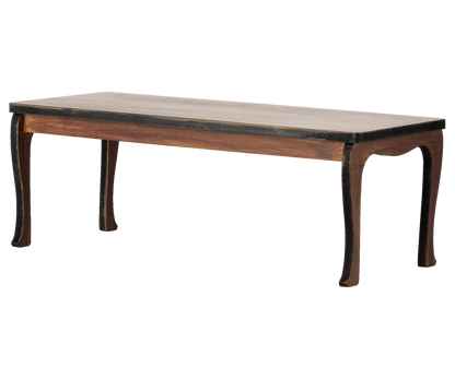 Wooden dining table with a white background