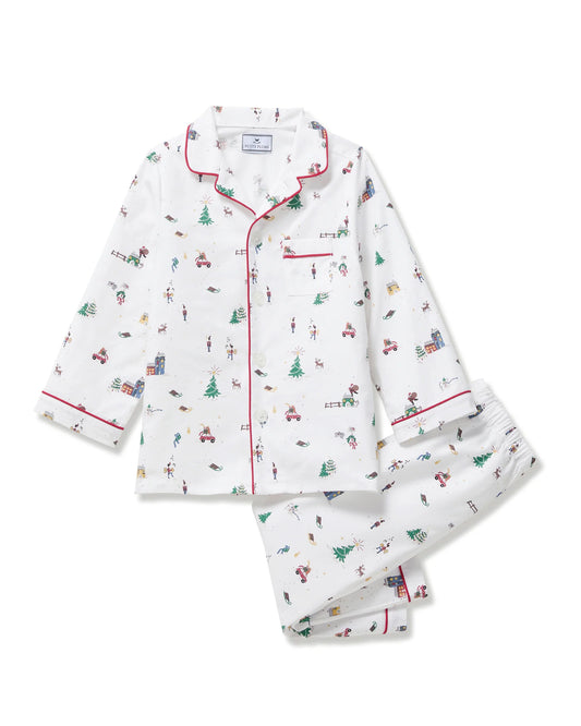 Children's Twill Pajama Set in Holiday Town