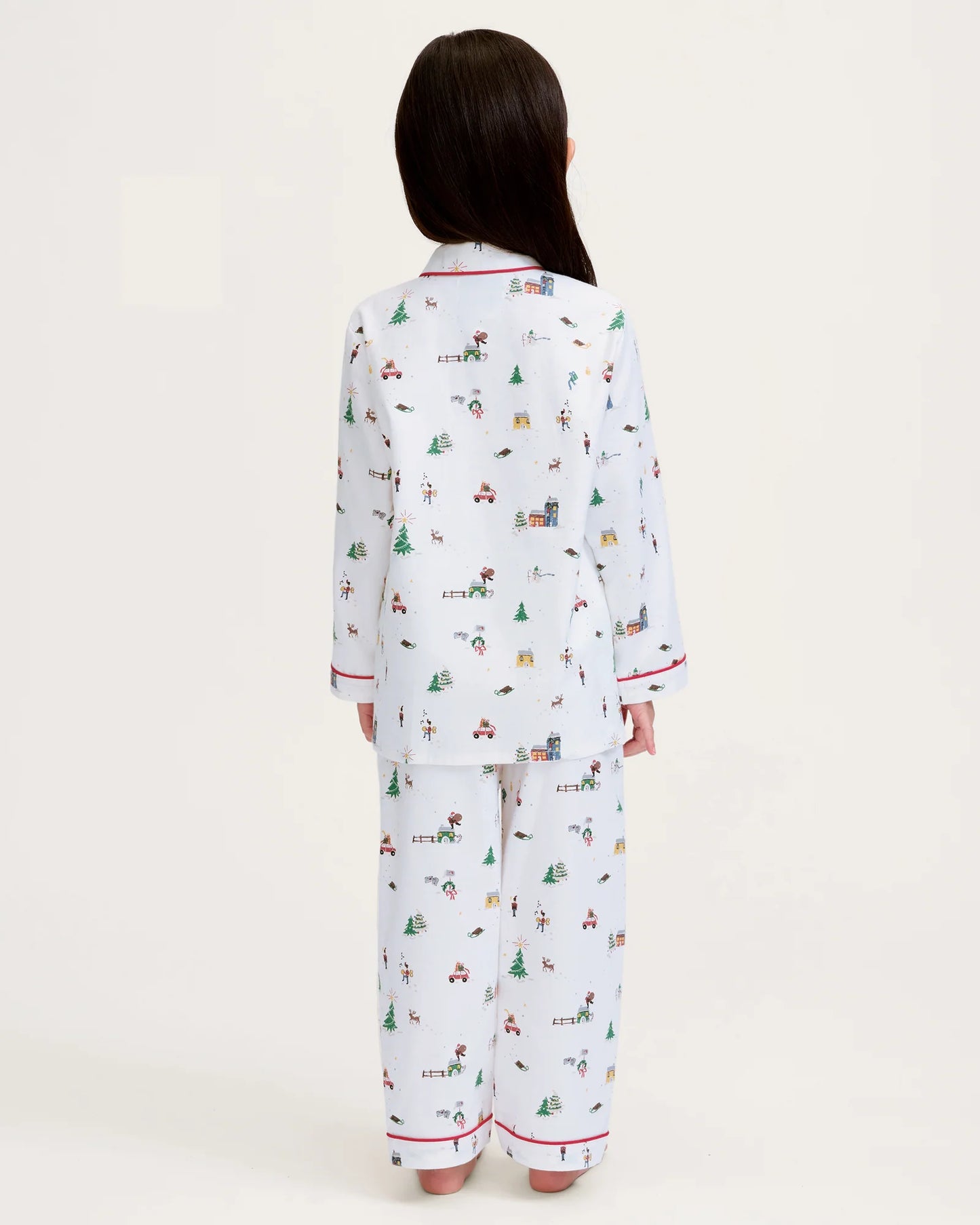 Children's Twill Pajama Set in Holiday Town