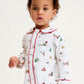 Twill Cambridge Romper in Holiday Town
