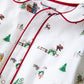Twill Cambridge Romper in Holiday Town