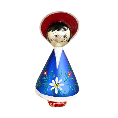 Soffieria De Carlini Mexican Woman Italian glass Christmas ornament 