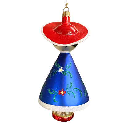 Soffieria De Carlini Mexican Woman Italian glass Christmas ornament 