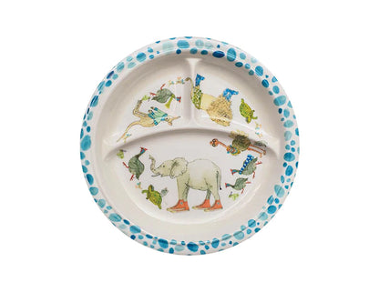 Relish Today's Everyday Divided Baby Plate Animal Friends blue for baby and kids