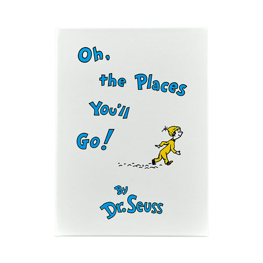 Cover of 'Oh, the Places You'll Go!' by Dr. Seuss with a child walking on a path.