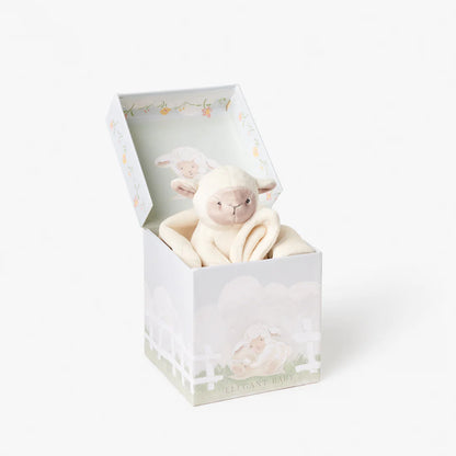 Elegant Baby Cream Lovie Lamb Blankie with gift box 