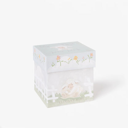 Elegant Baby Cream Lovie Lamb Blankie with gift box 