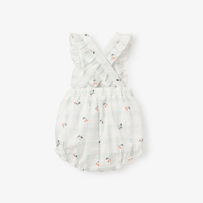 Strawberry Picnic Swiss Dot Sunsuit