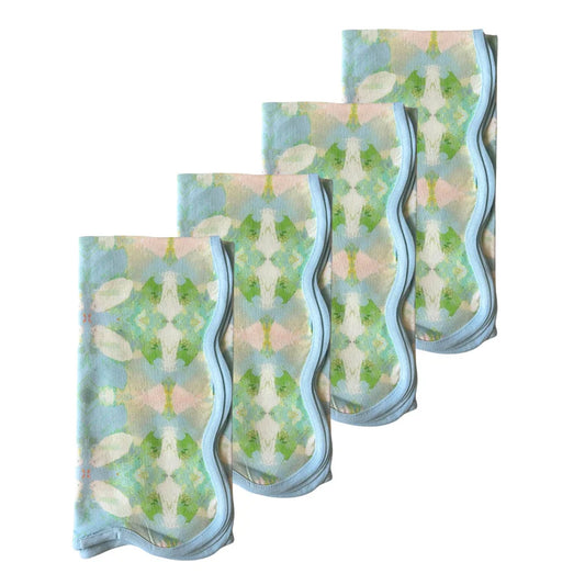 Laura Park Scalloped Dinner Napkins S/4