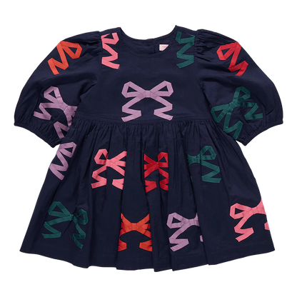 Brooke Dress - Multicolor Bow Applique