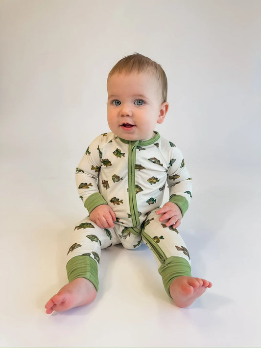 Long Sleeve Zip PJ - Lake Fish