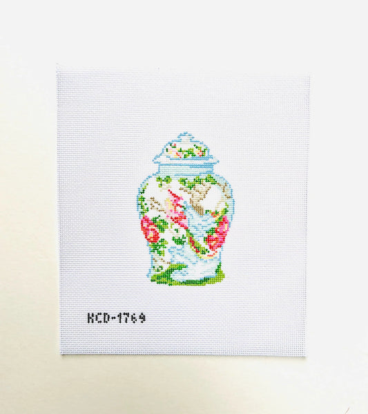 Lidded Jar with Bird Canvas