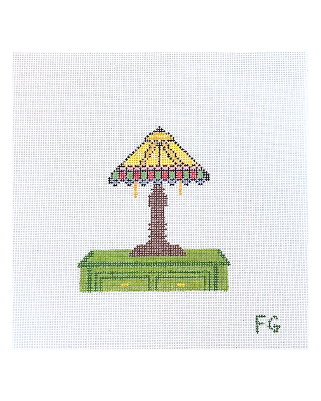Needlepoint canvas with tiffany lamp design 
