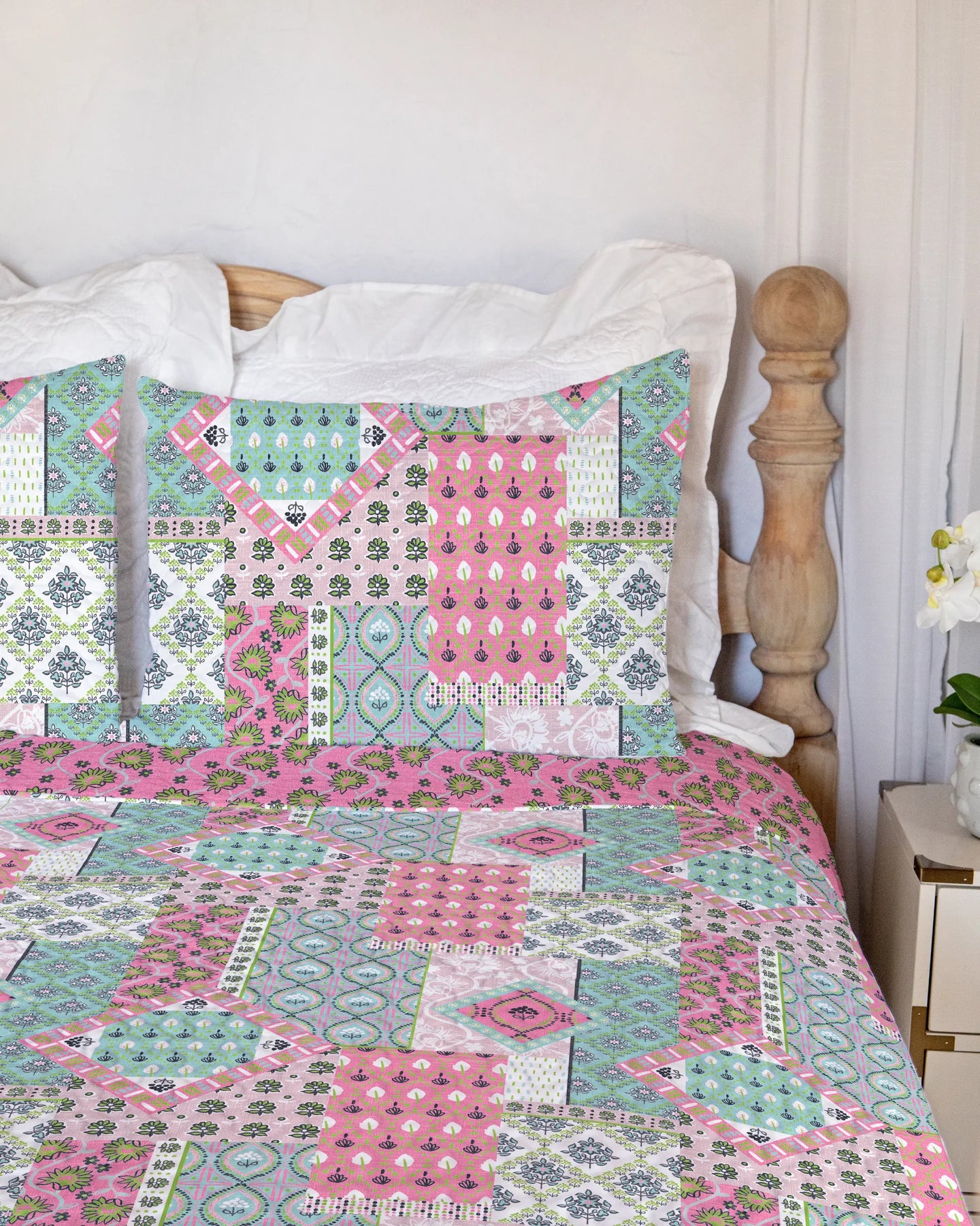 Laramie Patchwork Green Twin Quilt