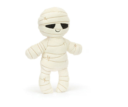 Plush mummy toy on a white background
