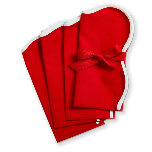 Red Scallop Napkin Set of 4