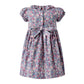 Grey & Pink Floral Smocked Dress