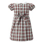Plaid dress with a belt on a white background