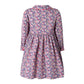Floral Smocked Button Dress - Navy/Pink