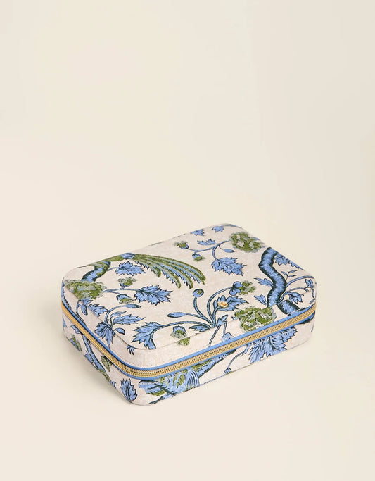 XL Jewelry Travel Case Japonica Bird Green