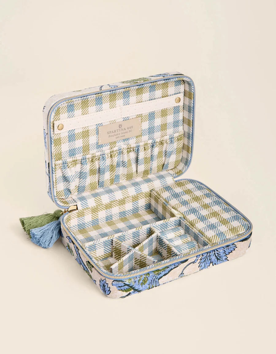 XL Jewelry Travel Case Japonica Bird Green