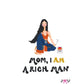 Pixel art character with text 'Mom, I am a rich man' on a white background