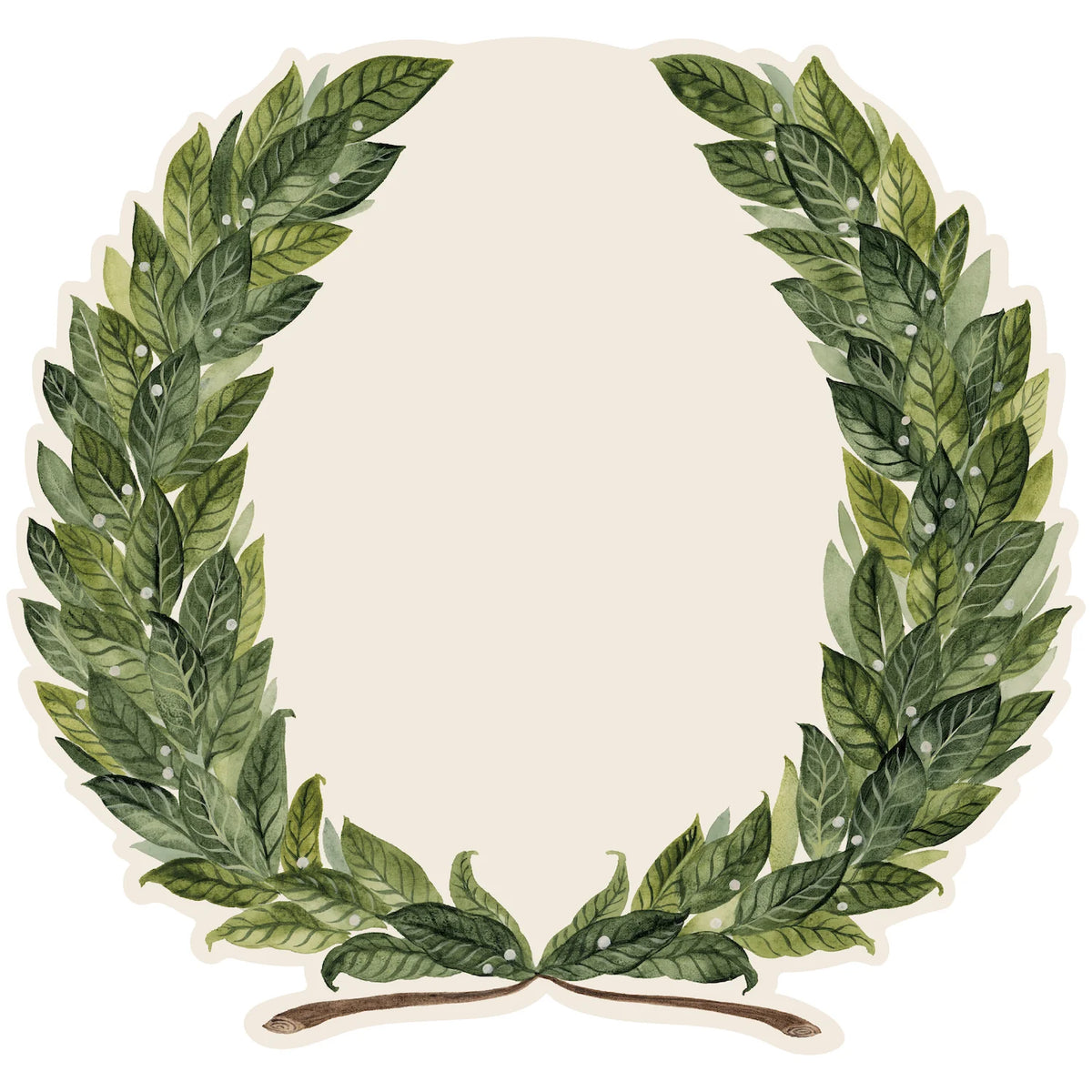 Green leafy wreath on a white background