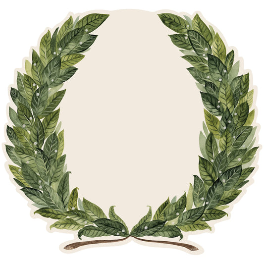 Green leafy wreath on a white background