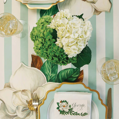 Hester & Cook Seafoam Classic Stripe Table runner 